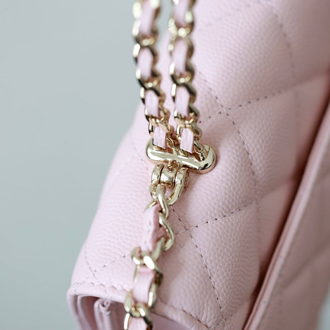 CHANEL 25S KELLY IN PASTEL PINK LAMBSKIN WITH GOLD HARDWARE