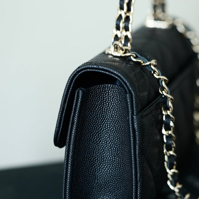 CHANEL 25S KELLY IN BLACK LAMBSKIN WITH GOLD HARDWARE