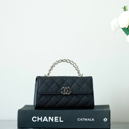 CHANEL 25S KELLY IN BLACK LAMBSKIN WITH GOLD HARDWARE