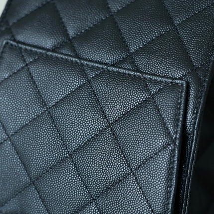 CHANEL 25S HOBO BAG 40 CM IN BLACK LAMBSKIN WITH GOLD HARDWARE