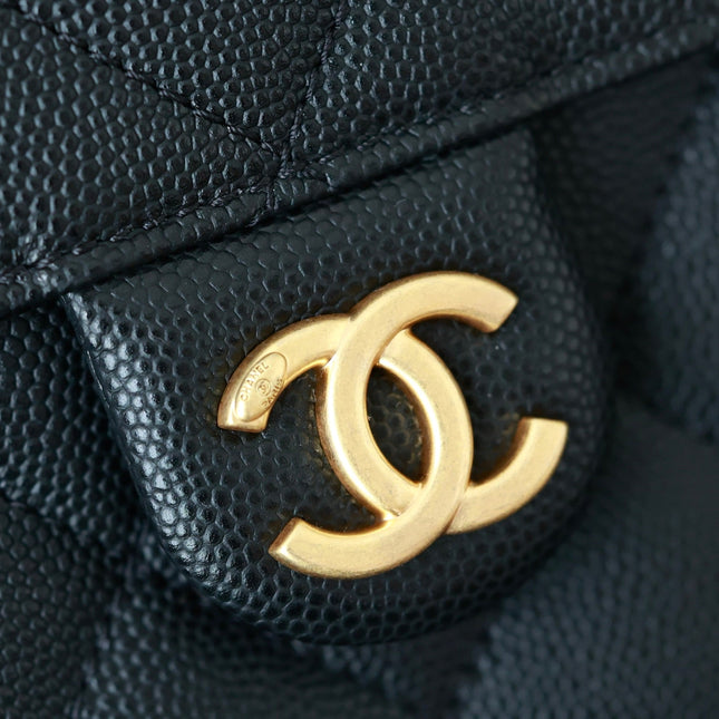 CHANEL 25S HOBO BAG 40 CM IN BLACK LAMBSKIN WITH GOLD HARDWARE