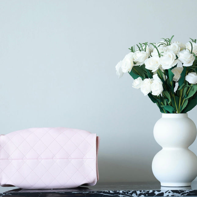 CHANEL 25S HOBO BAG 30 CM IN LIGHT PINK LAMBSKIN WITH GOLD HARDWARE