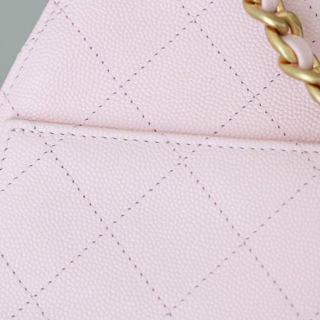 CHANEL 25S HOBO BAG 30 CM IN LIGHT PINK LAMBSKIN WITH GOLD HARDWARE