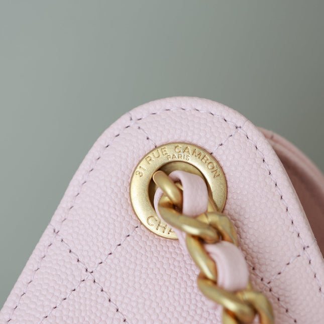 CHANEL 25S HOBO BAG 30 CM IN LIGHT PINK LAMBSKIN WITH GOLD HARDWARE