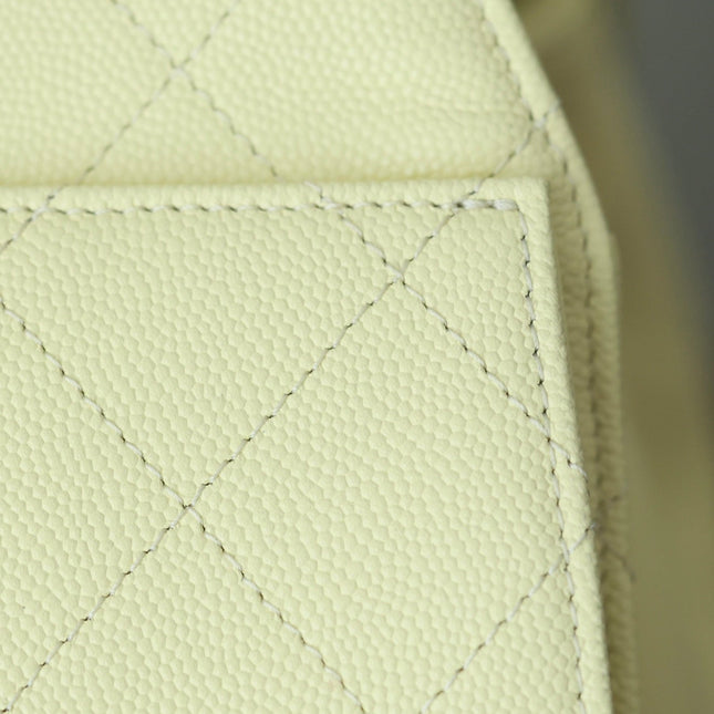 CHANEL 25S HOBO BAG 30 CM IN PASTEL YELLOW LAMBSKIN WITH GOLD HARDWARE