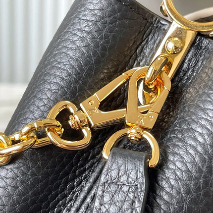 CAPUCINES MINI 21 IN BLACK MIX WHITE TAURILLON GOLD HARDWARE