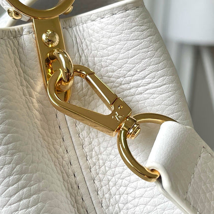 CAPUCINES MINI 21 IN WHITE TAURILLON GOLD HARDWARE