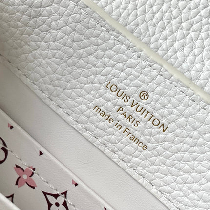 CAPUCINES MINI 21 IN WHITE TAURILLON GOLD HARDWARE