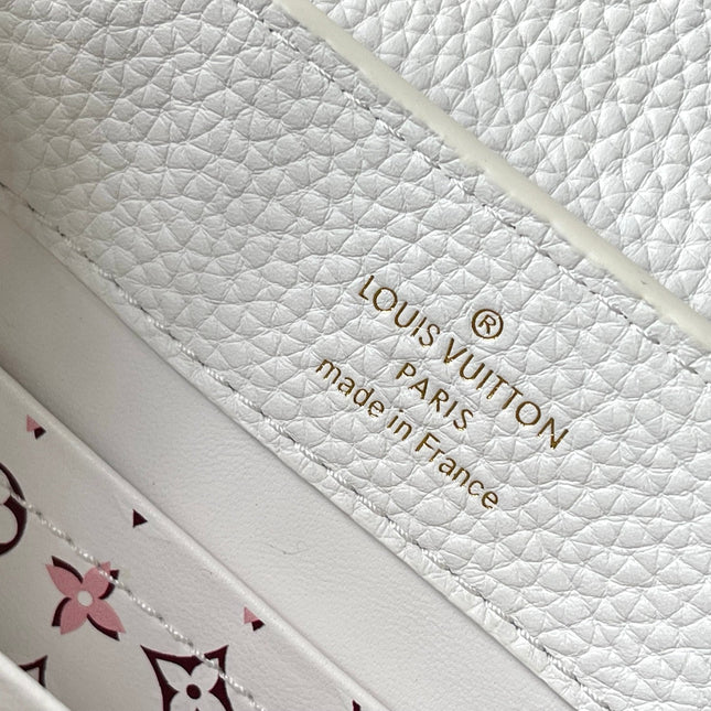 CAPUCINES MINI 21 IN WHITE TAURILLON GOLD HARDWARE