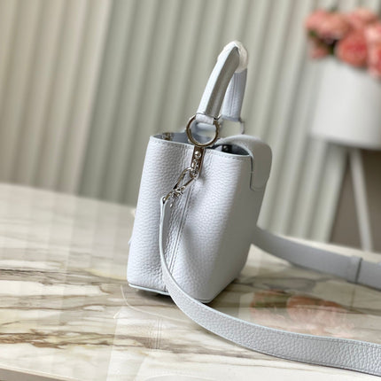 CAPUCINES MINI 21 IN CHROME GRAY TAURILLON SILVER HARDWARE