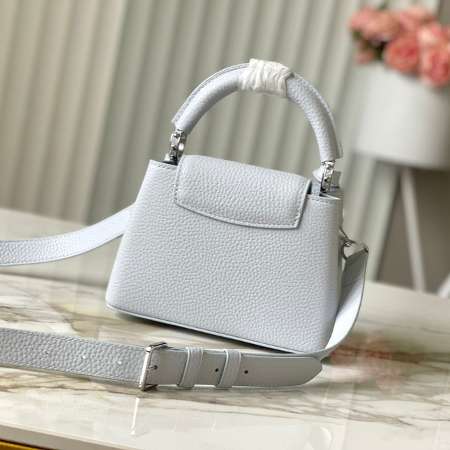 CAPUCINES MINI 21 IN CHROME GRAY TAURILLON SILVER HARDWARE