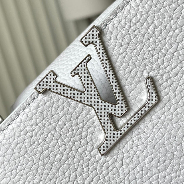CAPUCINES MINI 21 IN CHROME GRAY TAURILLON SILVER HARDWARE