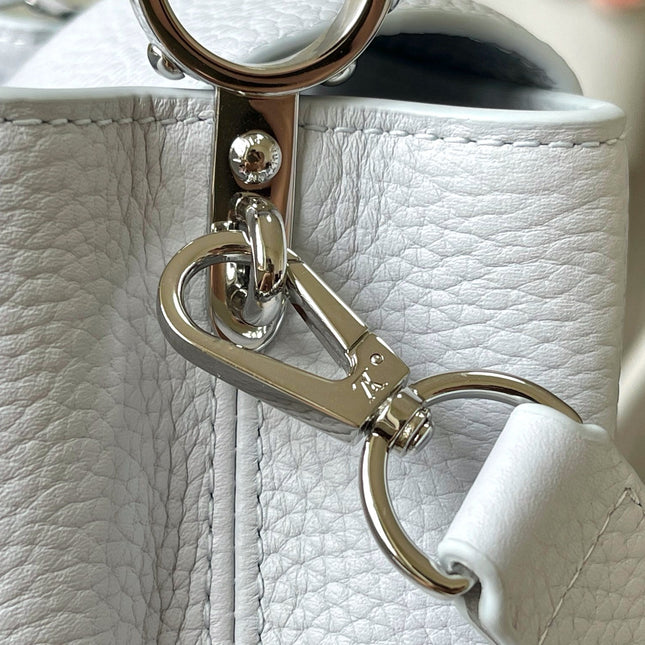CAPUCINES MINI 21 IN CHROME GRAY TAURILLON SILVER HARDWARE