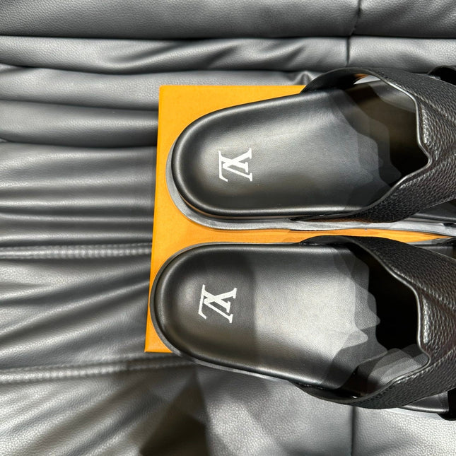 LV OASIS MULE IN BLACK CALFSKIN