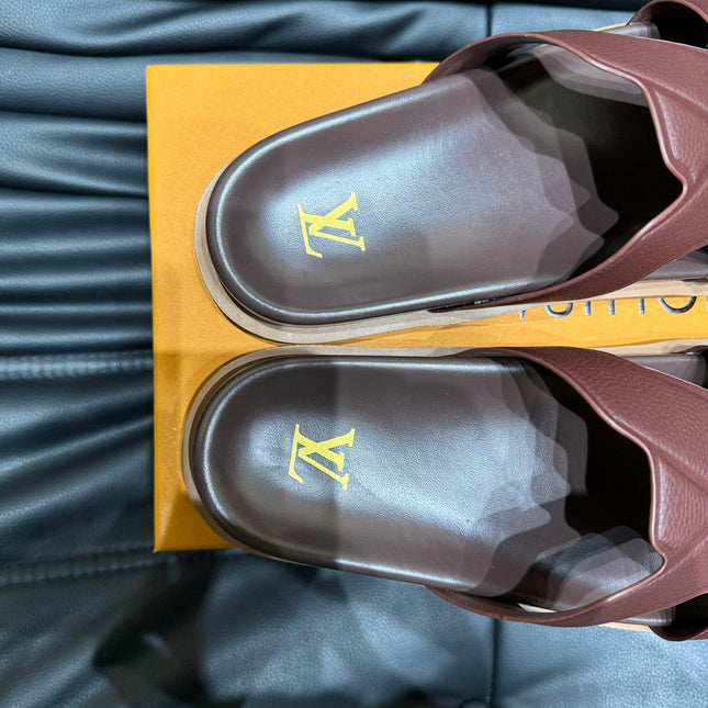 LV OASIS MULE IN CHOCOLATE BROWN CALFSKIN