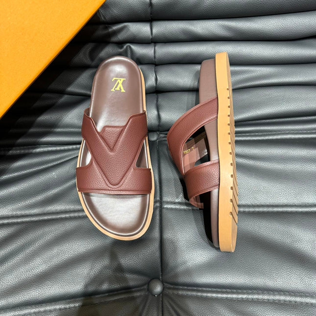 LV OASIS MULE IN CHOCOLATE BROWN CALFSKIN