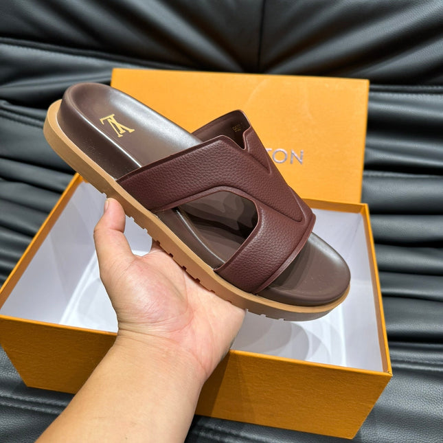 LV OASIS MULE IN CHOCOLATE BROWN CALFSKIN