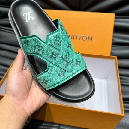 LV OASIS MULE IN SEA GREEN MONOGRAM CALFSKIN