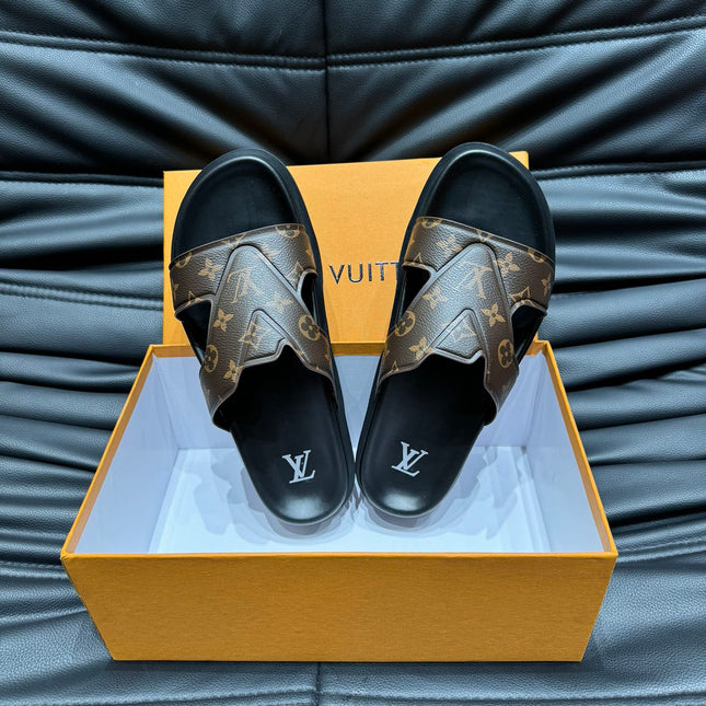 LV OASIS MULE IN CHOCOLATE BROWN MONOGRAM CALFSKIN