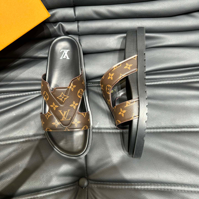 LV OASIS MULE IN CHOCOLATE BROWN MONOGRAM CALFSKIN