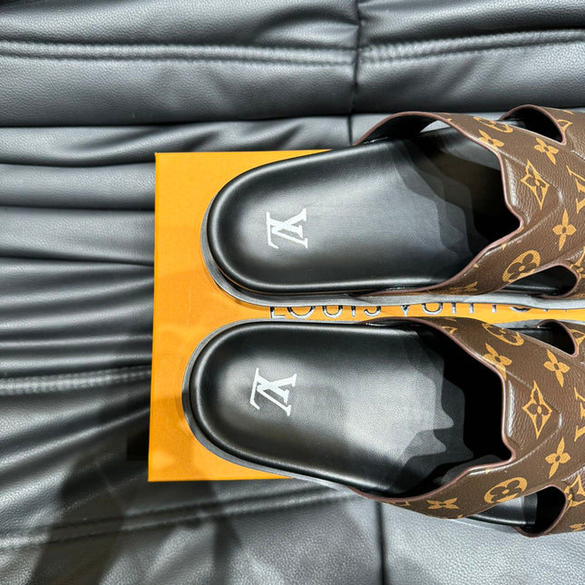 LV OASIS MULE IN CHOCOLATE BROWN MONOGRAM CALFSKIN