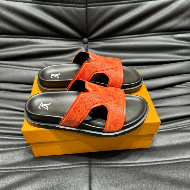 LV OASIS MULE IN CARROT ORANGE MONOGRAM CALFSKIN
