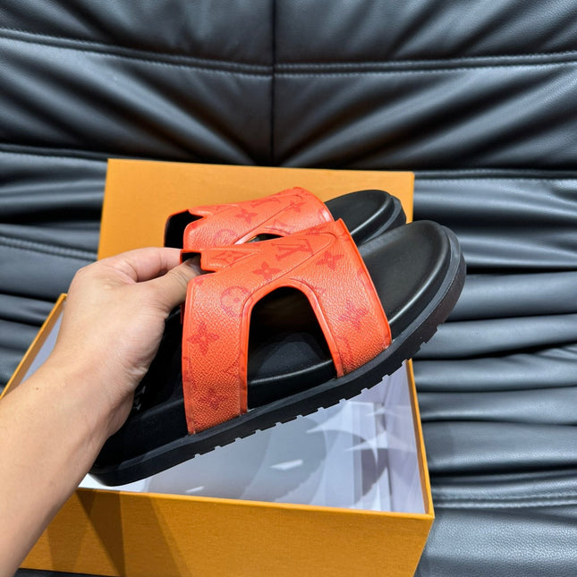 LV OASIS MULE IN CARROT ORANGE MONOGRAM CALFSKIN