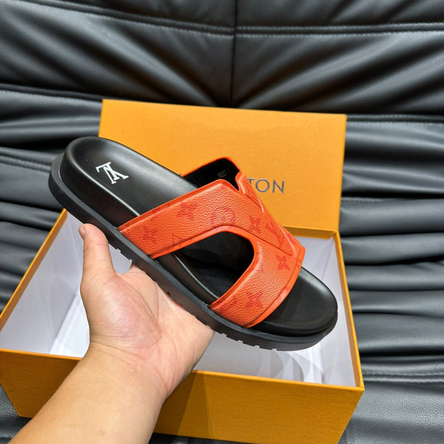 LV OASIS MULE IN CARROT ORANGE MONOGRAM CALFSKIN