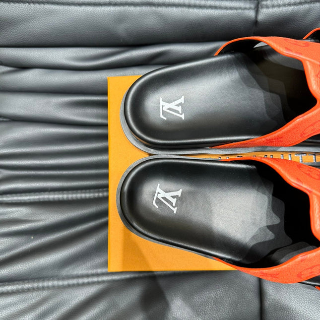 LV OASIS MULE IN CARROT ORANGE MONOGRAM CALFSKIN