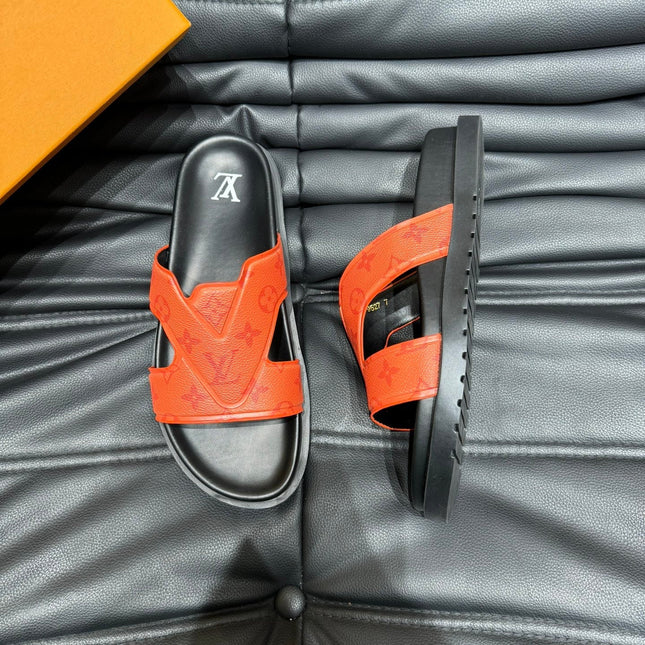 LV OASIS MULE IN CARROT ORANGE MONOGRAM CALFSKIN