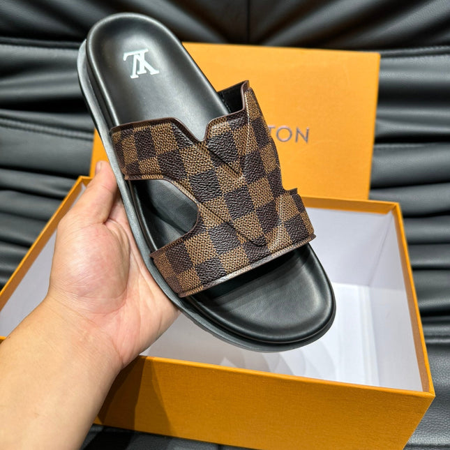 LV OASIS MULE IN CHOCOLATE BROWN DAMIER CALFSKIN