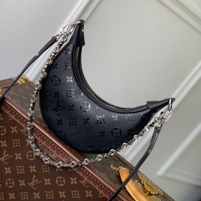 LOOP HOBO 23 IN BLACK MONOGRAM EMPREINTE CALFSKIN EMBOSSED LOGO