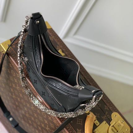 LOOP HOBO 23 IN BLACK MONOGRAM EMPREINTE CALFSKIN EMBOSSED LOGO