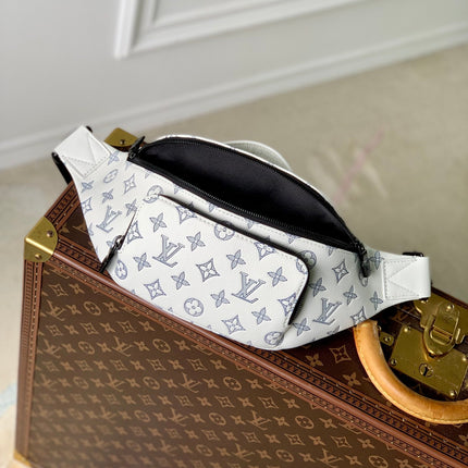 RUSH BUMBAG 30 IN WHITE MONOGRAM SHADOW CALFSKIN