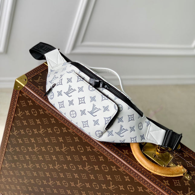 RUSH BUMBAG 30 IN WHITE MONOGRAM SHADOW CALFSKIN