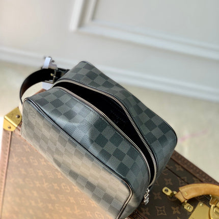 LOCKER DOPP KIT 23 IN GREY BLACK DAMIER GRAPHITE CANVAS