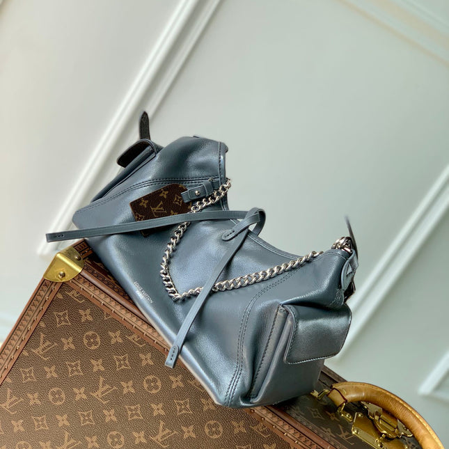 CARRYALL CARGO VIBE PM 33.5 IN GREY LAMBSKIN BROWN MONOGRAM TAG