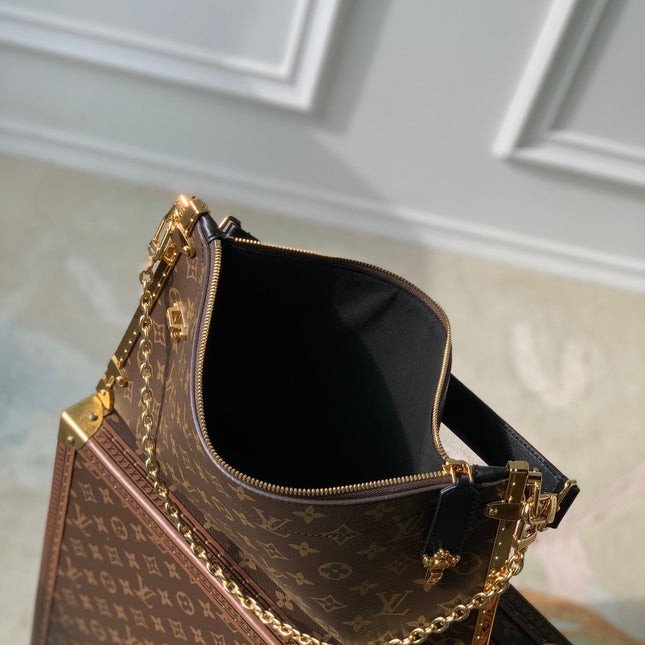 LUCKY TRUNK 38 IN BROWN MONOGRAM CANVAS GOLD HARDWARE