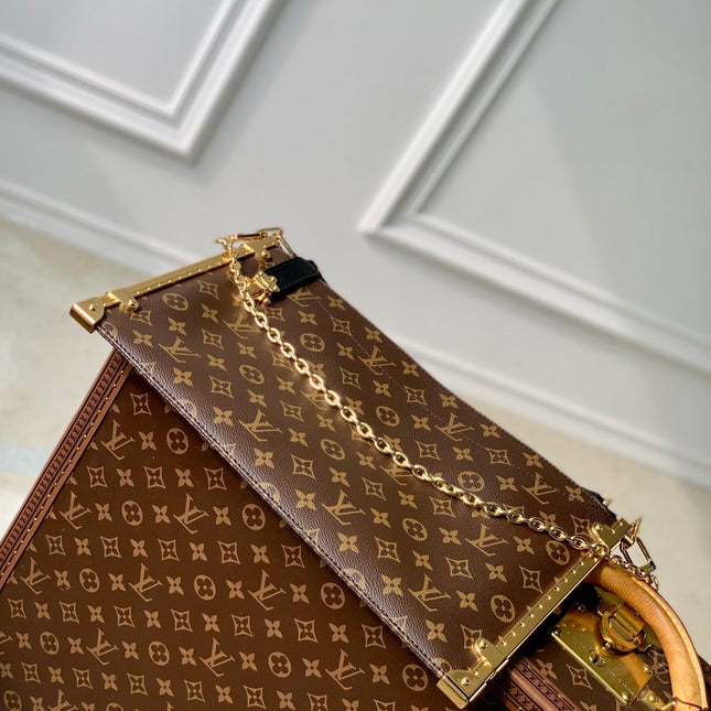 LUCKY TRUNK 38 IN BROWN MONOGRAM CANVAS GOLD HARDWARE