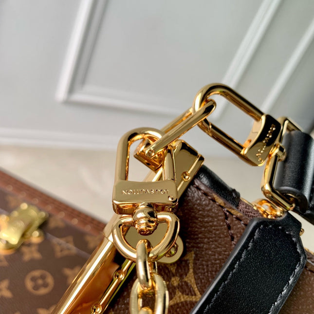 LUCKY TRUNK 38 IN BROWN MONOGRAM CANVAS GOLD HARDWARE