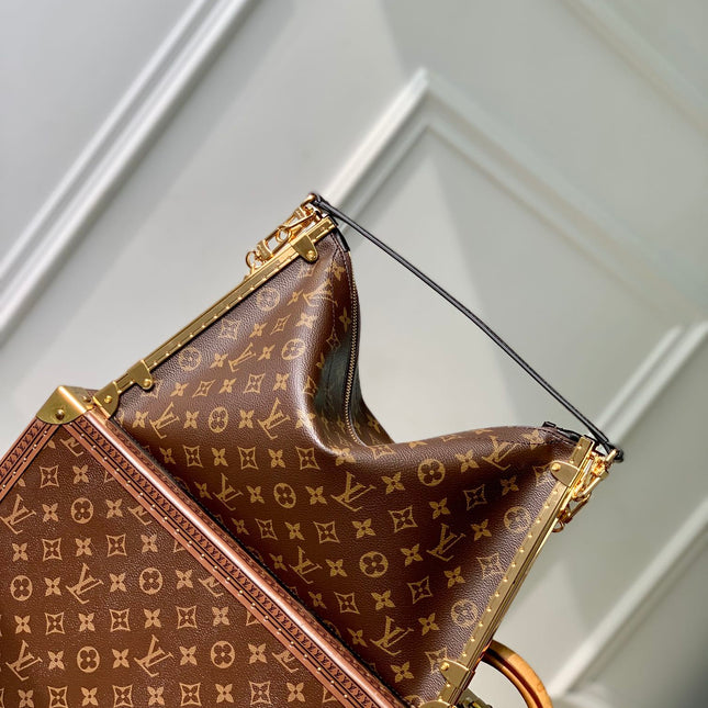 LUCKY TRUNK 38 IN BROWN MONOGRAM CANVAS GOLD HARDWARE