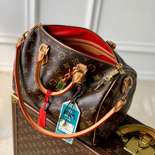 SPEEDY 30 SOFT CRAFTY IN BROWN MONOGRAM CALFSKIN RED TAG
