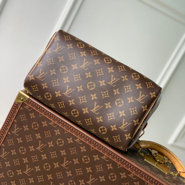 SPEEDY 30 SOFT CRAFTY IN BROWN MONOGRAM CALFSKIN RED TAG
