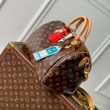 SPEEDY 30 SOFT CRAFTY IN BROWN MONOGRAM CALFSKIN RED TAG