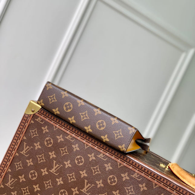 GASTON WEARABLE WALLET 18 IN BROWN MONOGRAM CANVAS MIX YELLOW CALFSKIN