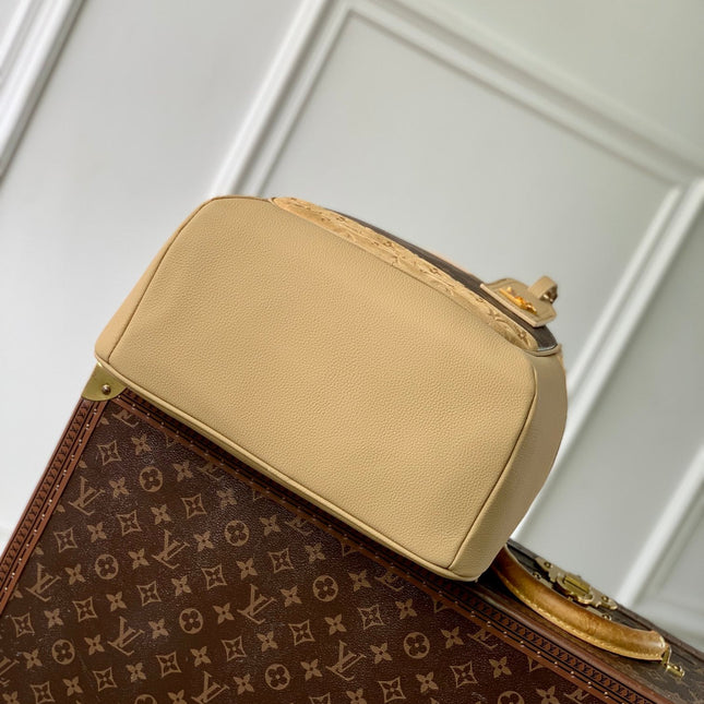 OUTDOOR BACKPACK 44 IN BEIGE CALFSKIN AND BROWN MONOGRAM CANVAS