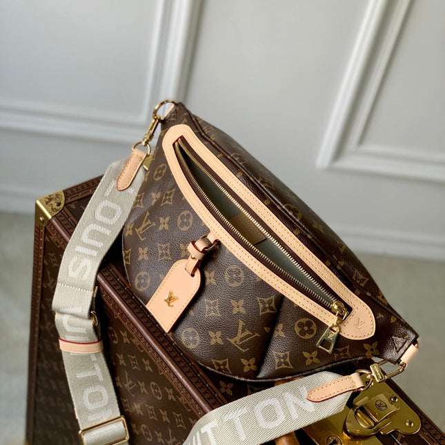 HIGH RISE FANNY PACK 38 IN BROWN MONOGRAM CANVAS