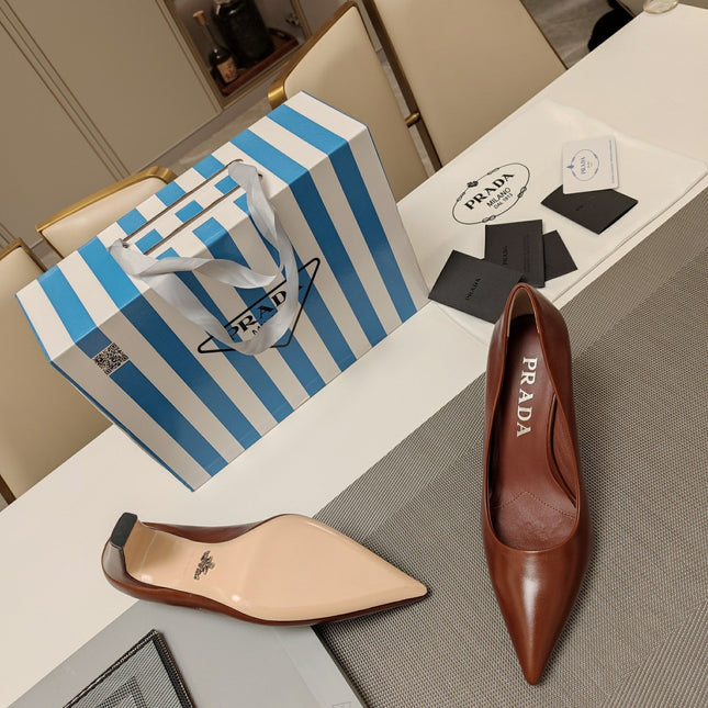 PRA BASIC HIGH HEELS CARAMEL WAXED OIL LEATHER