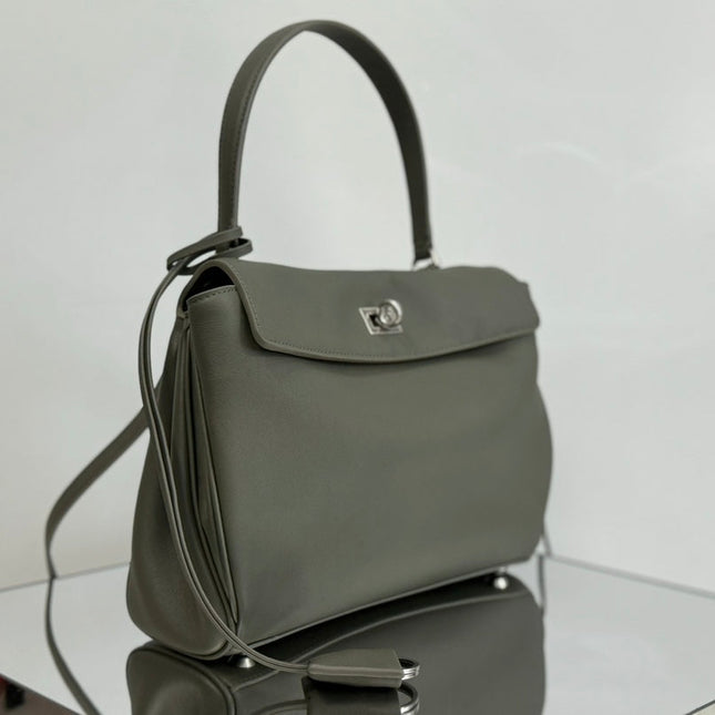 RODEO SMALL BAG 29 IN KHAKI GREEN SMOOTH CALFSKIN SILVER HARDWARE