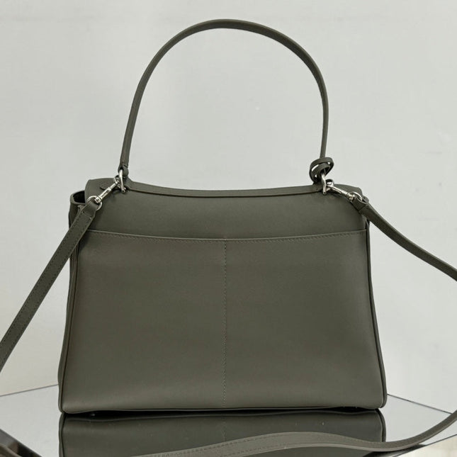 RODEO MEDIUM BAG 35 IN KHAKI GREEN SMOOTH CALFSKIN SILVER HARDWARE
